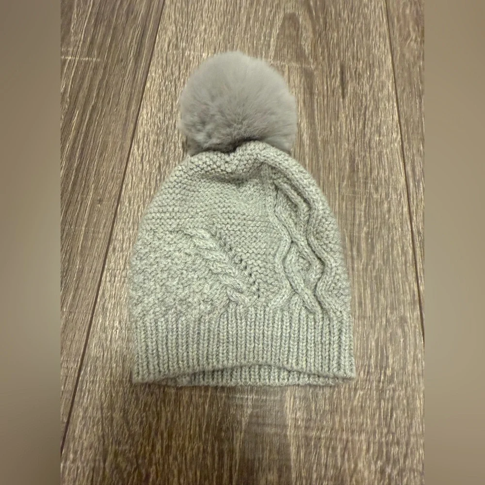 Unbranded Newborn Baby Winter Pom Pom Knit Beanie Gray